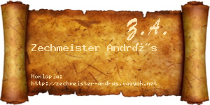Zechmeister András névjegykártya